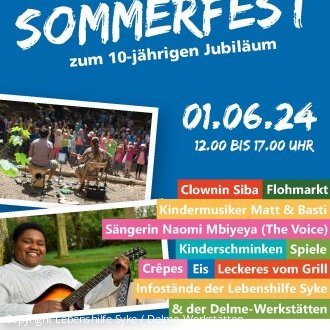 Flyer zum Grossen Sommerfest am 1.6.2024 von 12 bis 17 Uhr im Delcasy und an der Schlossweide